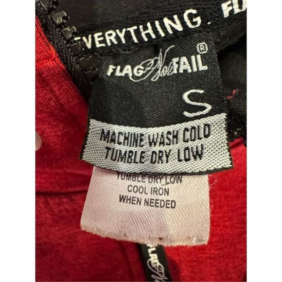 Flag Nor Fail Unisex Full Zip Performance Fleece Hoodie in Red Size Small - Picture 3 of 7